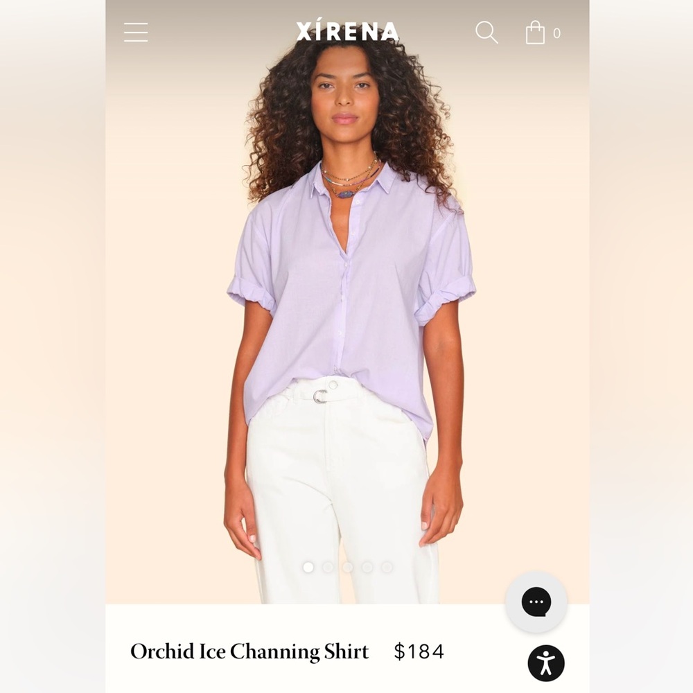Xirena Channing shirt in dark peri - size XS - NWT